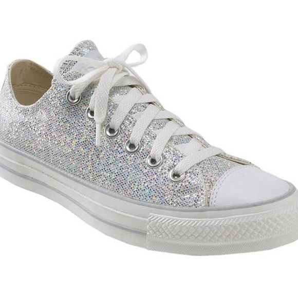 converse glitter silver